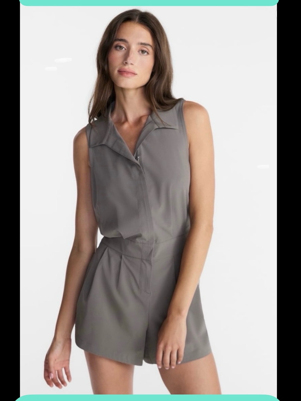 AVIA FEATHERED Sleeveless Gray Romper Jumpsuit - MED | NWT *